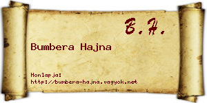 Bumbera Hajna névjegykártya